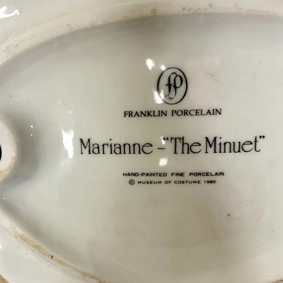 Franklin Porcelain Marianne The Minuet Museum of Costume 1980 - Picture 7 of 16